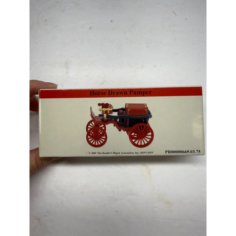 Readers Digest 2001 Horse Drawn Pumper Diecast Fire Engine Red PR00000669.03.75